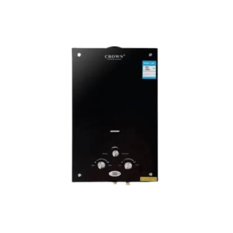8 Litter Instant Water Heater IG-4c metallic coils Natural Gas Geyser Crown  IG 4C 8LITER Geyser (black Color Glass)