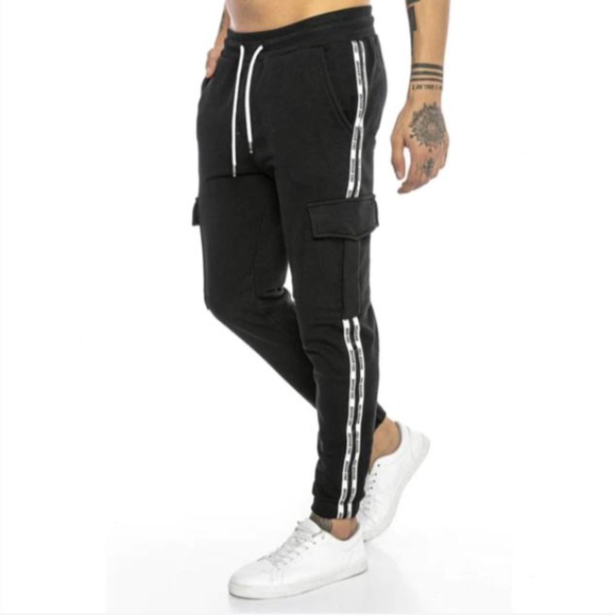Mk Garments - Cargo Pocket Strip Trouser  Stay Stylish  With Cargo Pocket Striper Trousers For Men