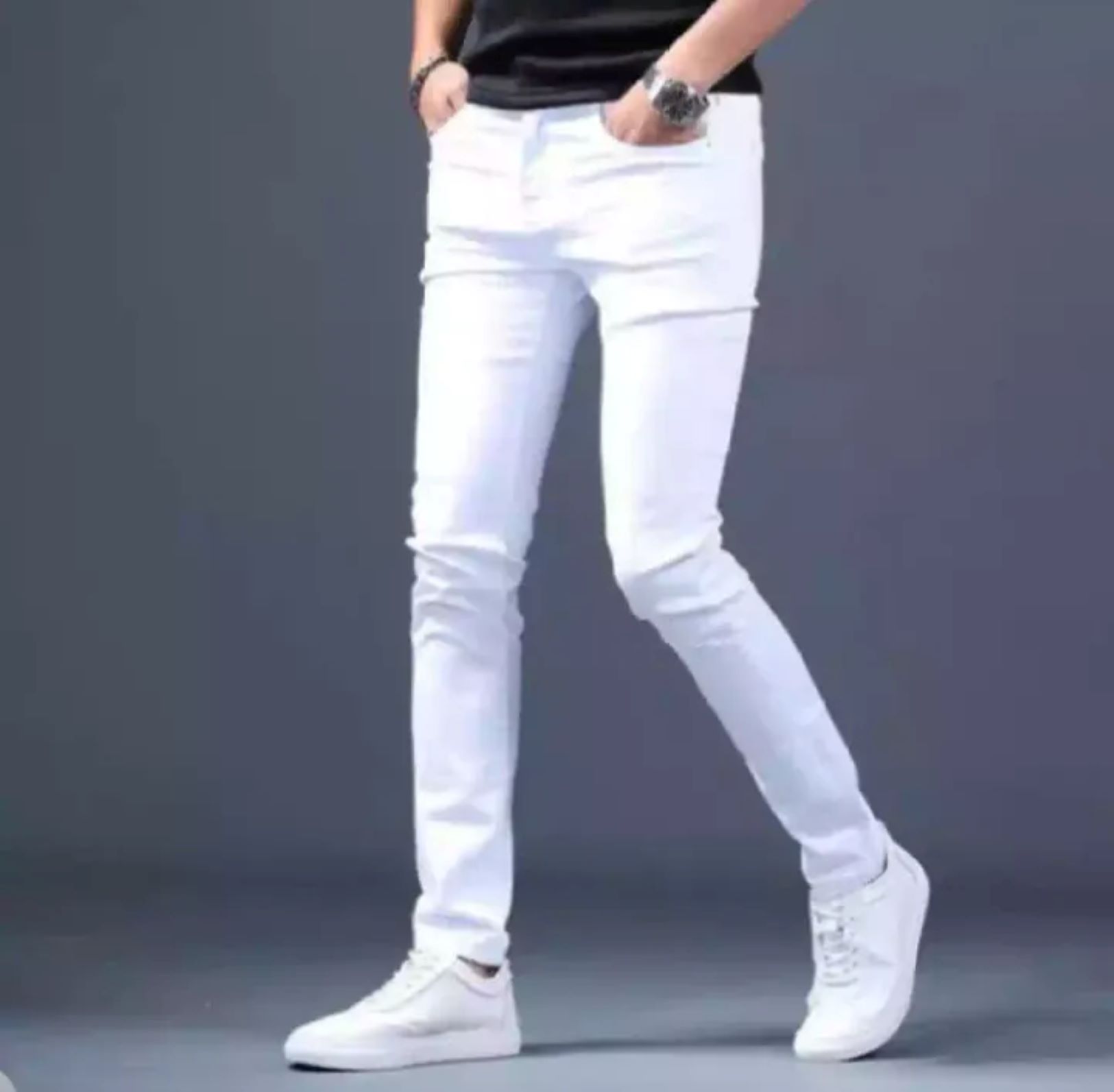 Cotton Jeans Pants for Boys in White color - Regular and Formal Wear Pants