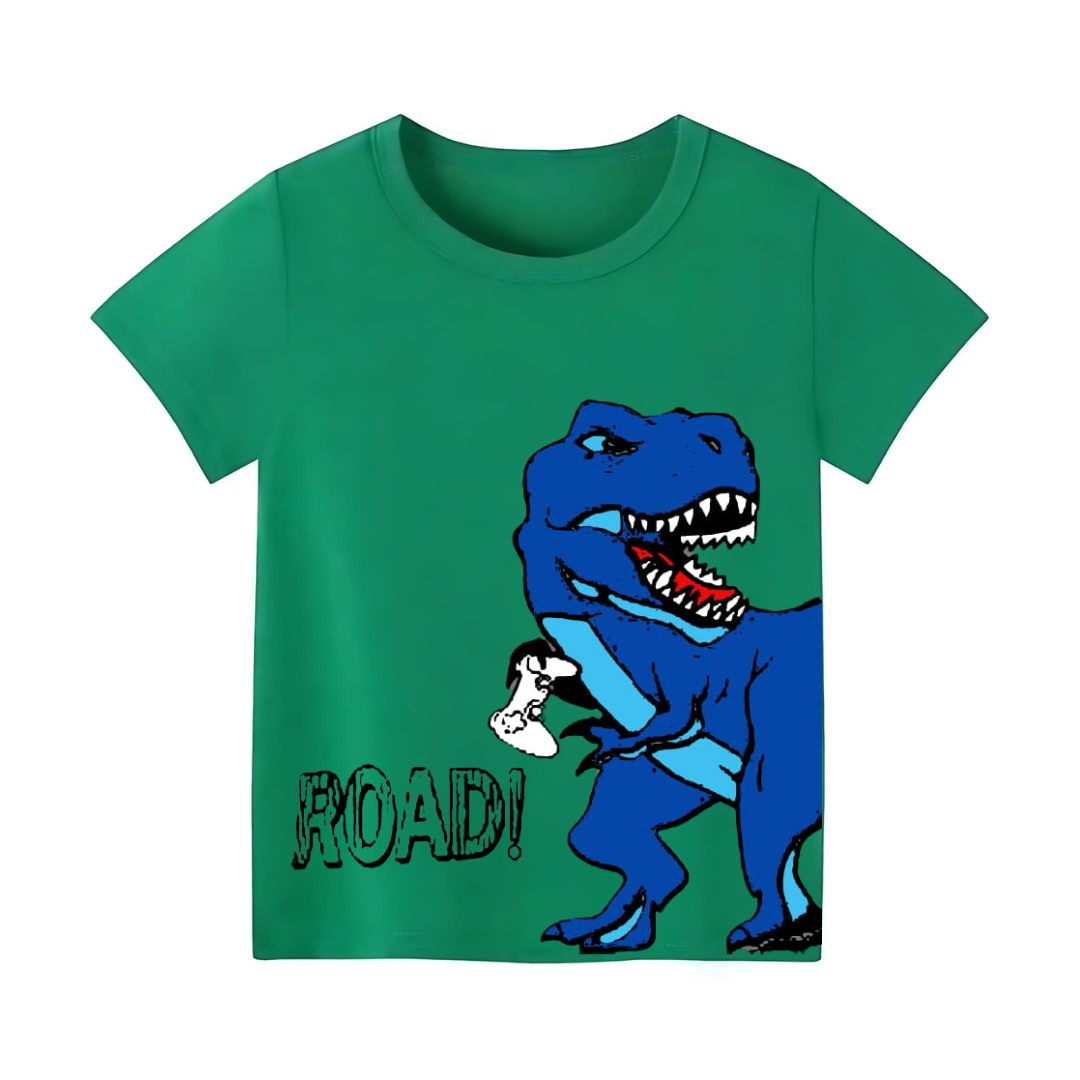 Chote Bachay Printed T-Shirts for Boys - Dino Green T-shirt - Premium Printed T-shirts For Teen Boys & Girls - High Quality T-shirts For Toddler Boys & Girls - 100% Cotton, High-Quality DTF Prints, Ages 6 Months to 12 Years, Free Delivery