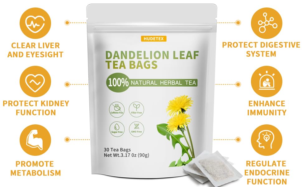 Dandelion Leaf & Root Tea Bags Organic, Roasted Dandelion Root Tea ...