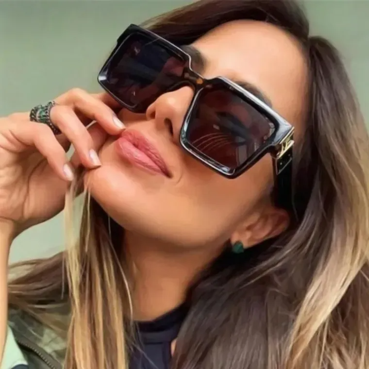 Eldorado Three Dot Fashion Oversized Sunglasses Woman Brand Designer Vintage Square Sun Glasses Female Big Frame Gradient Shades