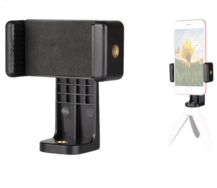 Universal Mobile Phone Live Stand Holder 360 Degree Rotation Mini Lightweight Table Tripod Mount Adapter Kit with 1/4 Screw Hole