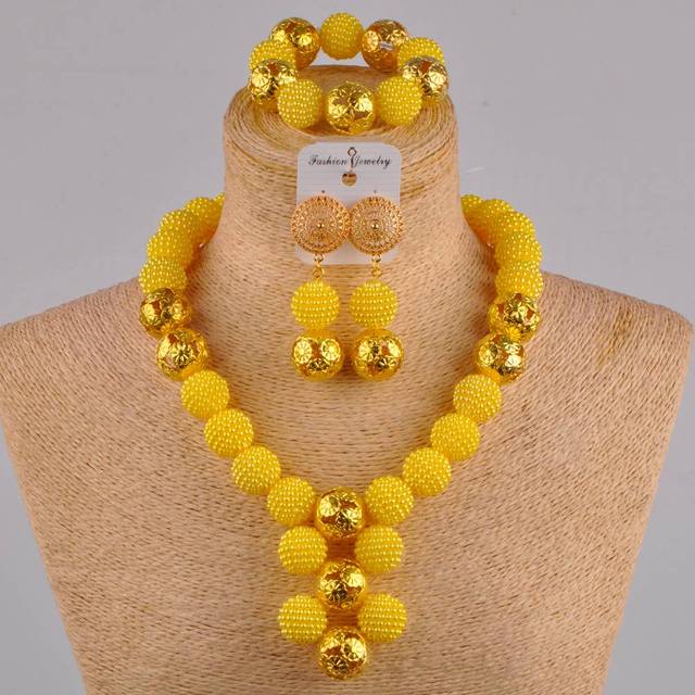 Conjunto De Joyas Africanas De Perlas De Imitación Collar De Disfraz