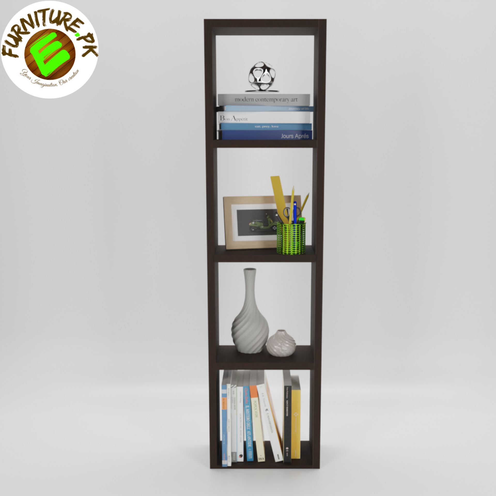 Doric 4 Shelf Multipurpose Open Book rack Book Shelf by eFurniturePK