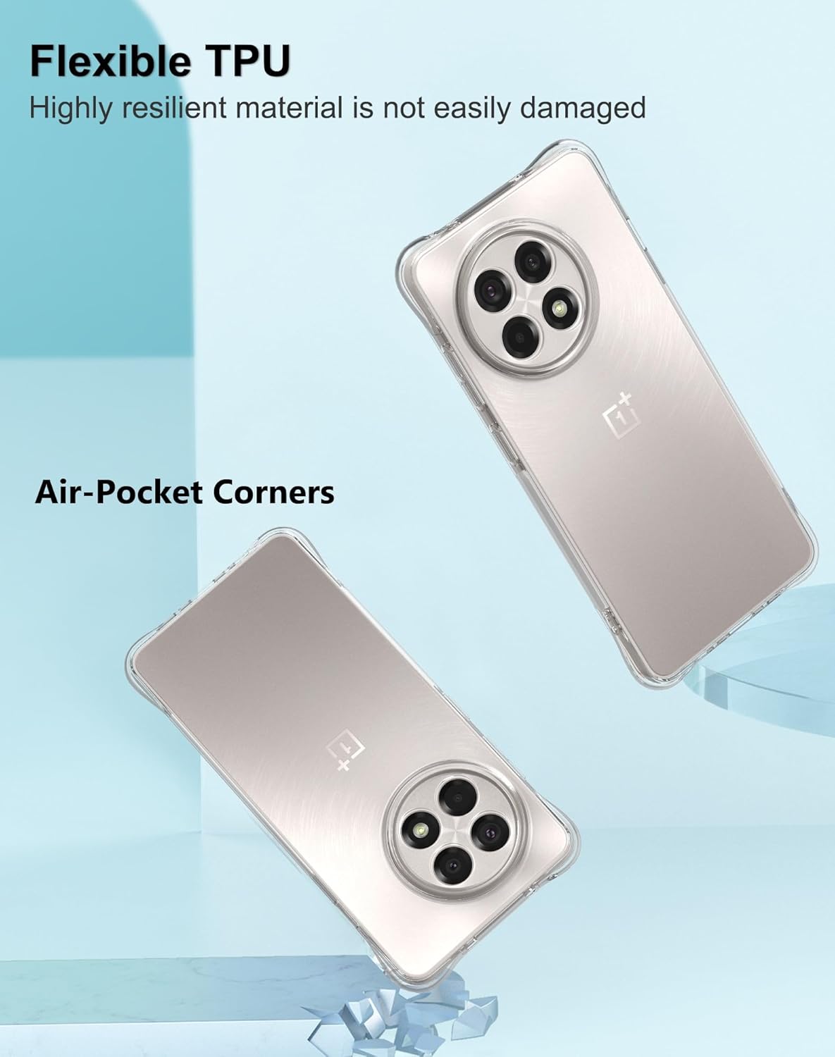 OnePlus 13R / Ace 5 Transparent Soft Silicone Back Cover with Corner Bumper Protection OnePlus 13R / Ace 5 Back Cover