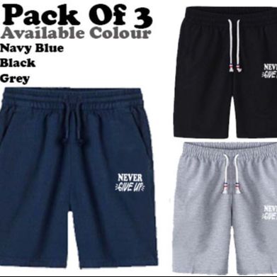 Summer Collection Pack Of 3 Summer Cotton Jersey Shorts For Men