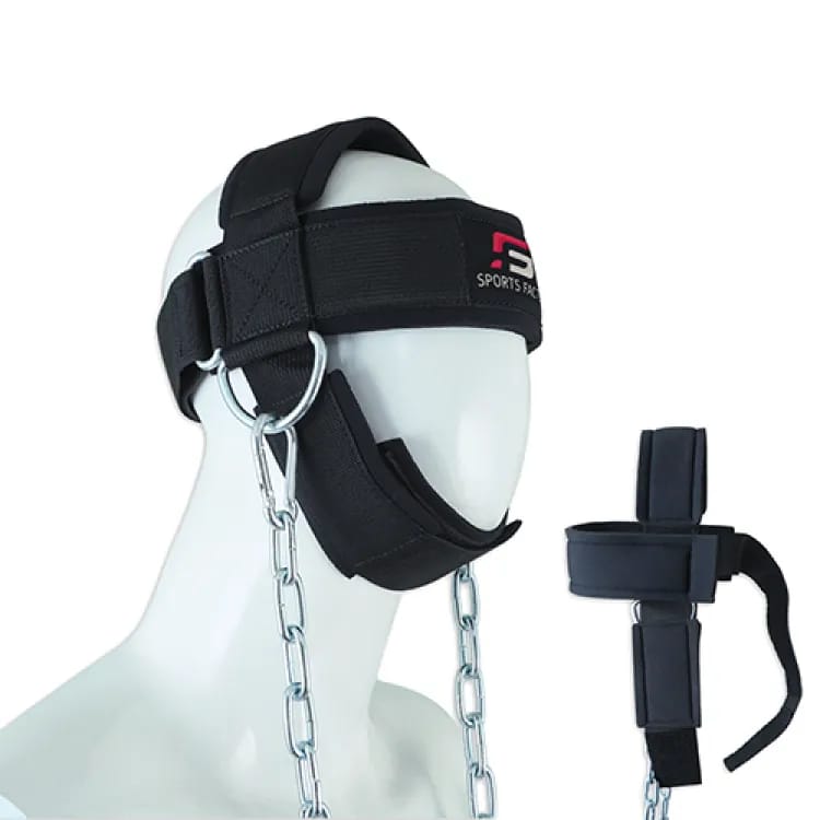 Neck Harness Head Weight Lifting with Resistance Bands Neck Training Equipment Neck Harness Weight Lifting Training, Head Harness Exerciser, 4MM Padded Neck Builder,  Long Adjustable Steel Chain, Gym Boxing Strength Resistance Workout, Strengthener Tr