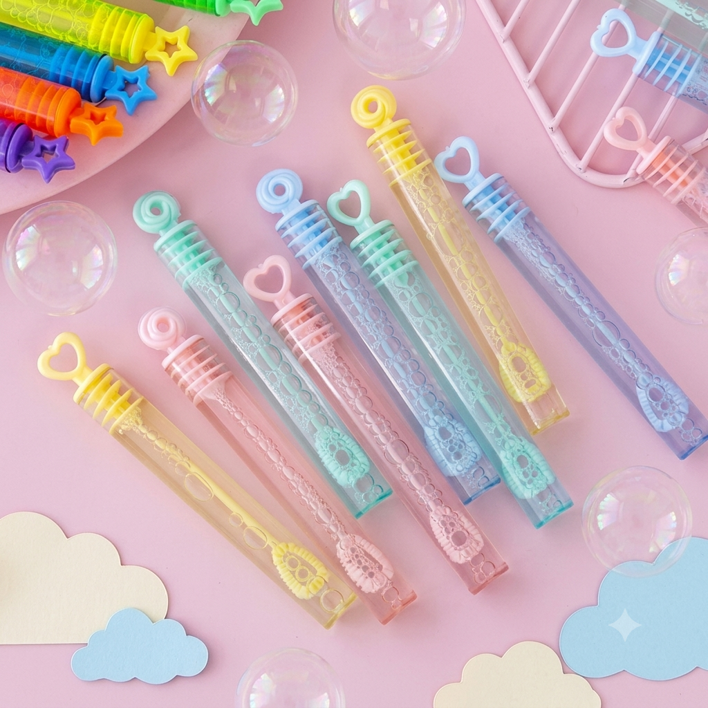 5 Pcs Water Bubble Stick Toy Set – Colorful Bubble Wands Tube Bubble Maker for Kids Boys & Girls, Outdoor Fun Play Toy for Parties, Birthdays & Summer Activities