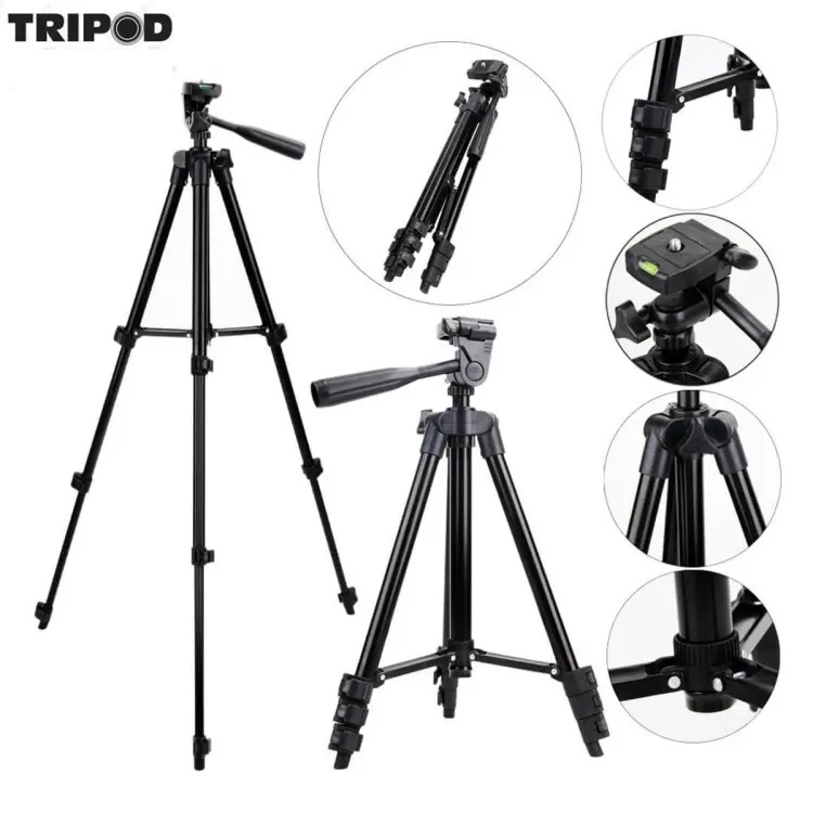 3301 Long Lightweight Aluminum 50-inches Tripod Stand for DSLR Camera Gopro Action Digital Camera Smartphone Mobile Phone YouTube,Live,Online Classes Teaching, Conference Tripod