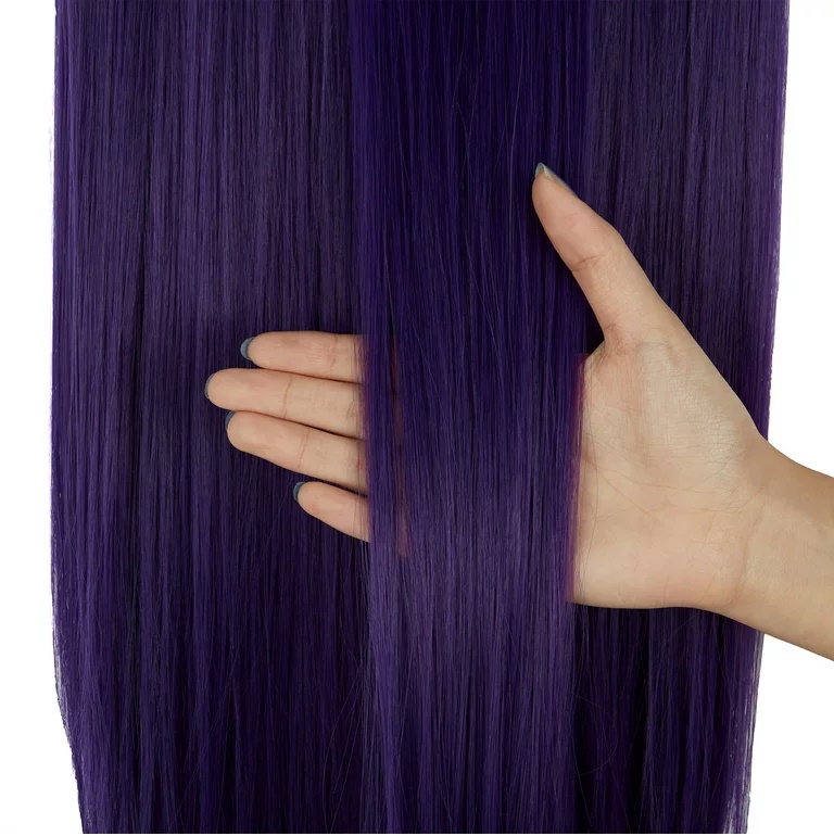 Hair Extensions Clip-In Neon Synthetic Hairpieces, 22" Straight Highlights for Kids & Girls – 1 Piece