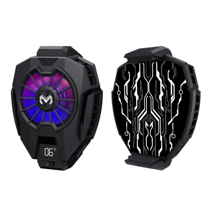 MEMO Dl05 Phone Radiator Mobile Cooling Fan Game Cooler RGB | LED Display | Gaming Fan For PUBG Phone Cooler , FREEFIRE - Gaming Case Cold Wind Handle Fan Cool Heat Sink Semiconductor Adjustable Mobile Game Cooler System Cooling Fan | Light Gamepad Holder