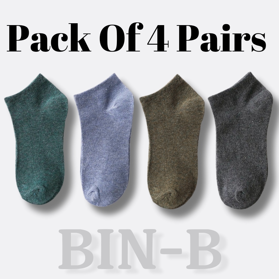 Pack of 4 Pairs Ankle Socks for Men & Women| Low Cut Socks for Unisex