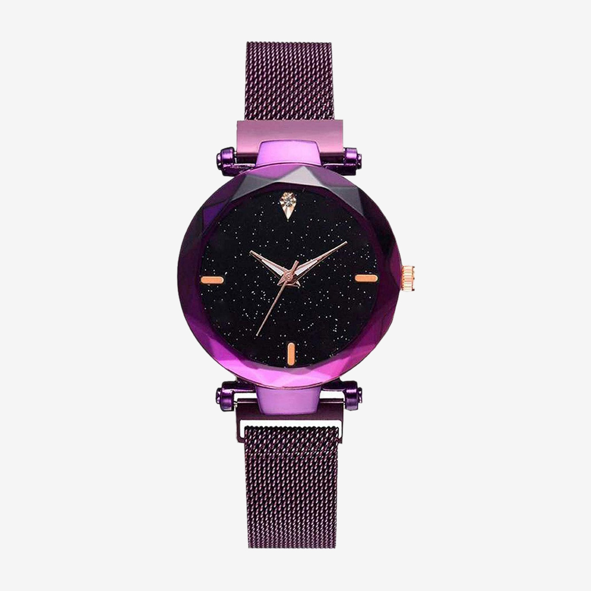 iDOR PROMO Girls Quartz Watch Magnetic Buckle Ladies Wristwatch Women Fashion Starry Sky Magnetic Mesh Steel Strap Chain Girl Clock Waches