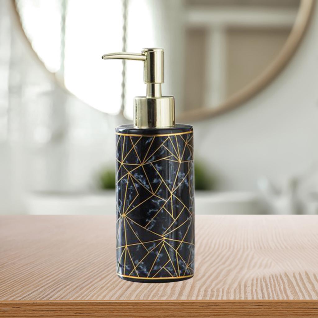 Soap Dispenser Marble Lotion Liquid Makeup Body Wash Home Pump Bottle Black