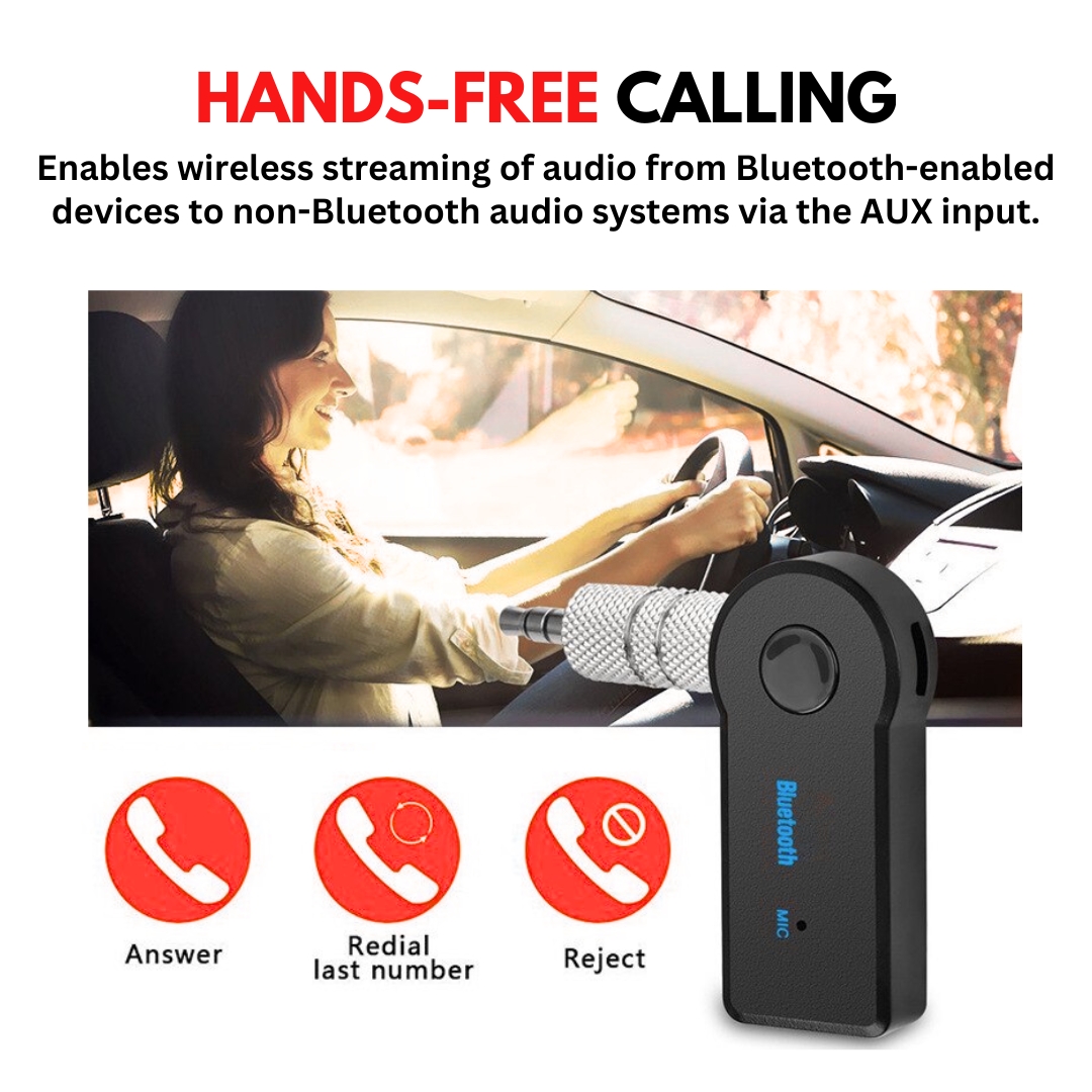 Portable USB Bluetooth Wireless Audio Music Receiver Dongle | 3.5mm Aux Car Audio Adapter with Built-in Mic Hands Free Calling Stereo Sound Receiver for Car Stereo Home Speakers Headphones MP3 PC Laptop Mobile Phones – Add to Cart