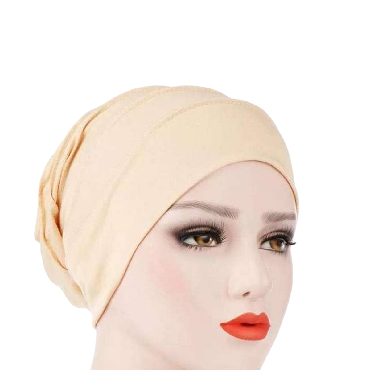 Plain Skin Muslim Headscarf Iner Hijab Caps Wraps Women Islamic Under Scarf Ninja Scarf Ramadan Stretch Cotton Bonnet Caps Full Cover Islamic Hat