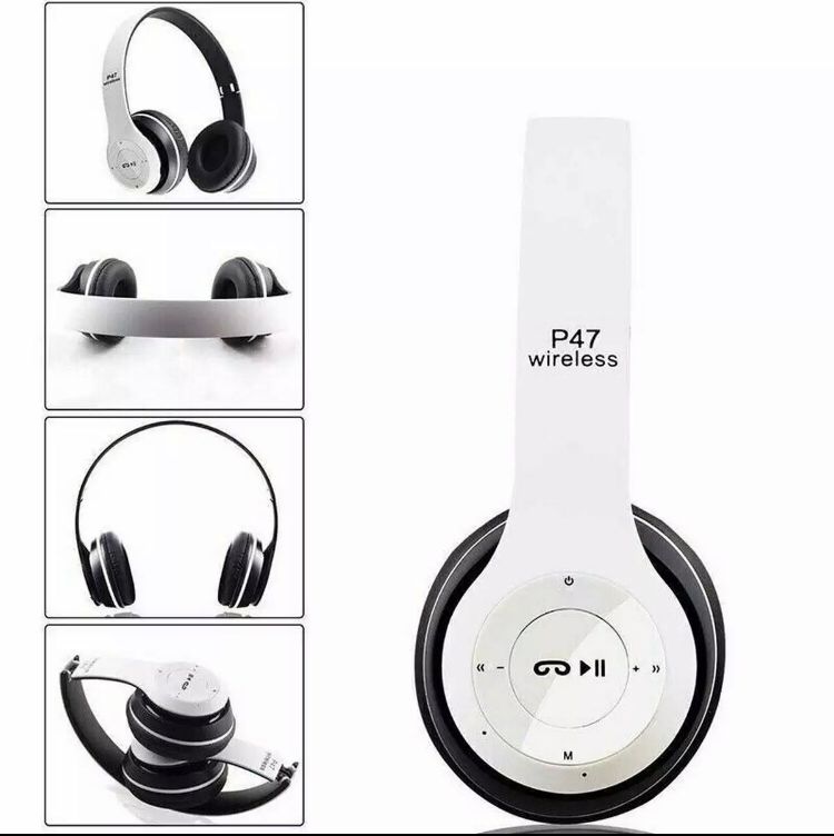 P47 Wireless Headset Bluetooth Foldable Headphone (Connect with All Smart Cell Phones / Laptops / Computer Systems).