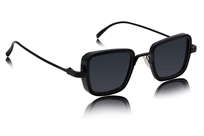 AlRashid Shopping Store Men's Square Sunglass Black Frame Black Lens For Man Woman
