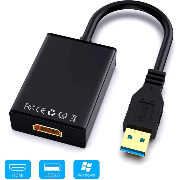 USB 3.0 to HDMI Adapter, PC Multi-Monitor Video Converter for Desktop  Laptop Windows 7/8/10