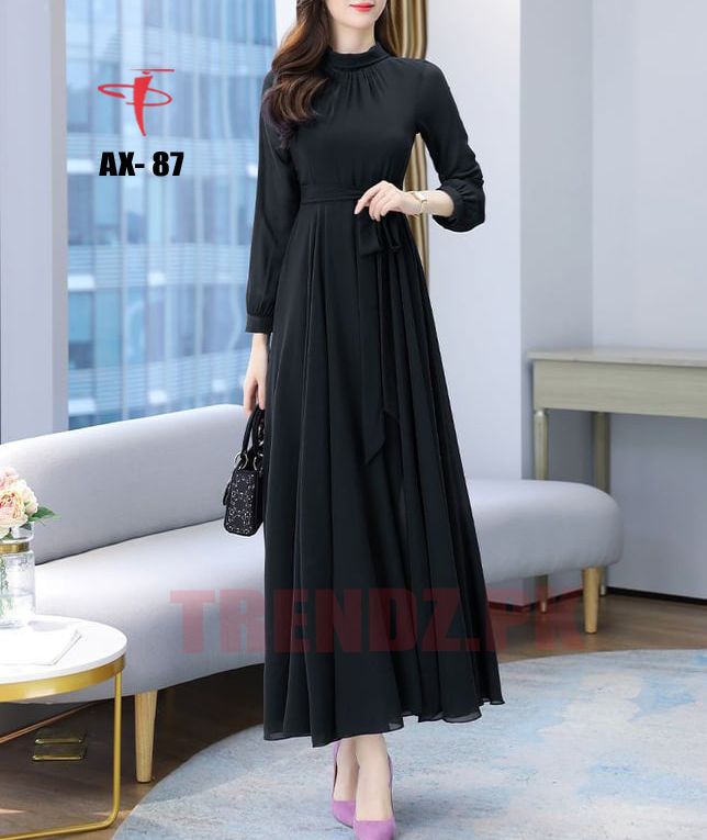 TRENDZ FASHION wool peach material party wear maxi for ladies AX-87