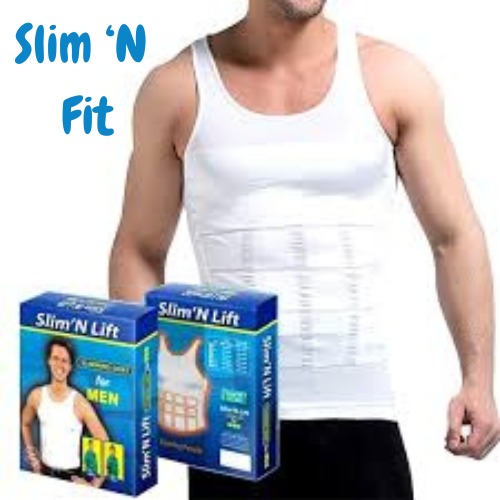 Men's Slimming Body Shaper Girdle White T-shirt Slim and Lift Fit Belly Buster Cami Shaper Vest abs abdomen Slim Body Slimming Shapewear for MEN tummy trimming gentlemen slimming relaxation waist and chest look slimmer Bally fat Trimmer Body Exercise