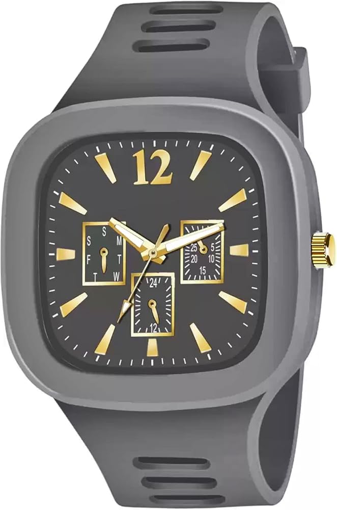 Stylish Square Dial Smooth Silicon Straps Casual Watch Stylish Analog Watch for Boys Men's