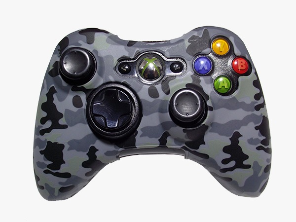 Silicone Cover Case Skin for Xbox 360 Controller Camo+Black
