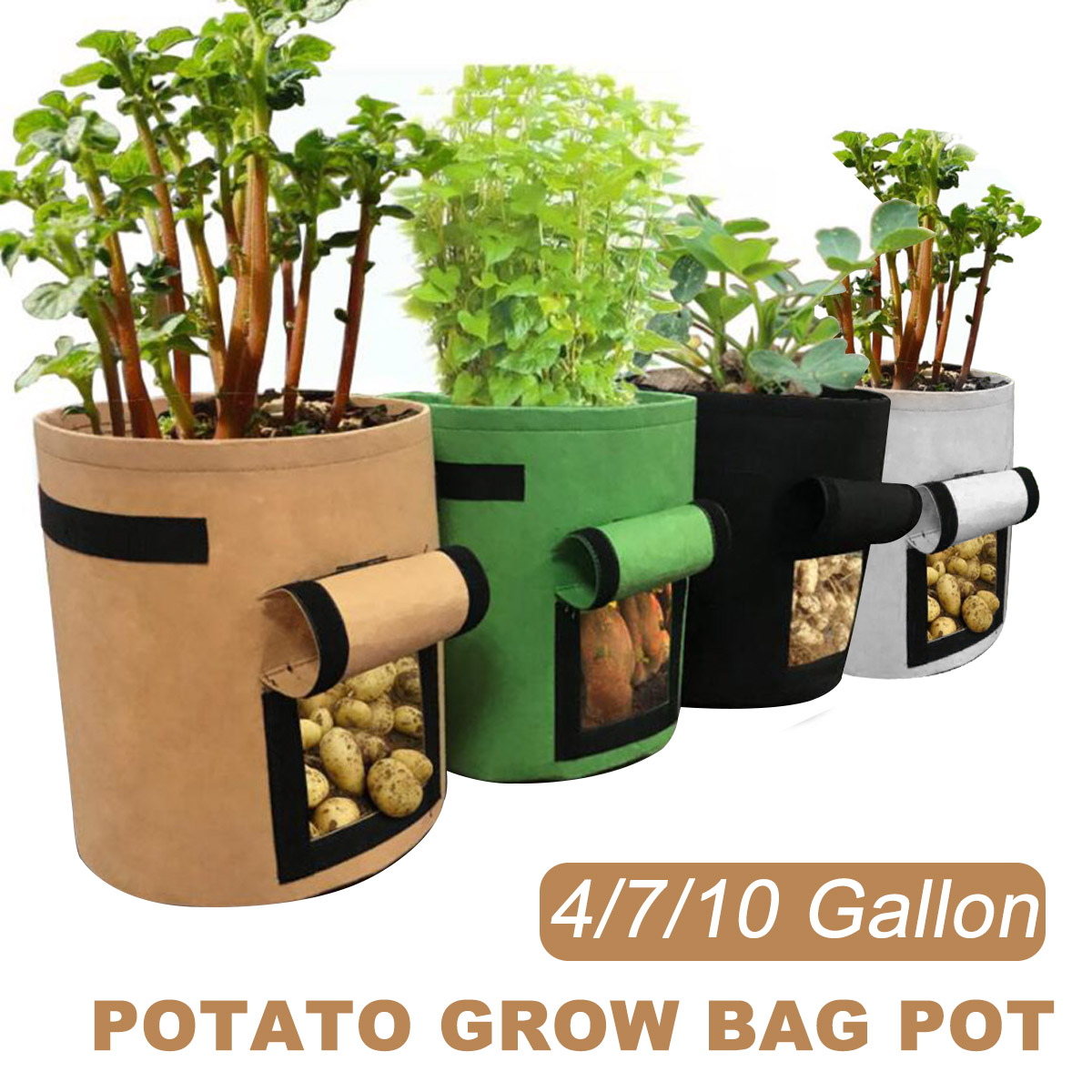 15 25 37l 4 7 10 Gallon Vegetable Planting Bag Potato Growing Bag Non Woven Planter Pouch Planting Grow Bag Vegetables Planter Bags For Growing Potato Tomato Vegetable Gardening Accessory Tool Buy Online At Best Prices In