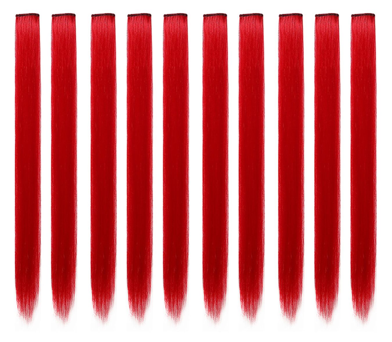 Red Color Single Clip Hair Extension For Girls