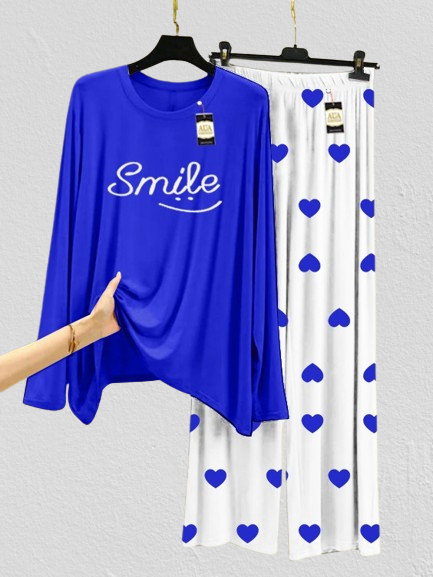 Mix Printed Smile Mini Heart Printed Trouser (001)