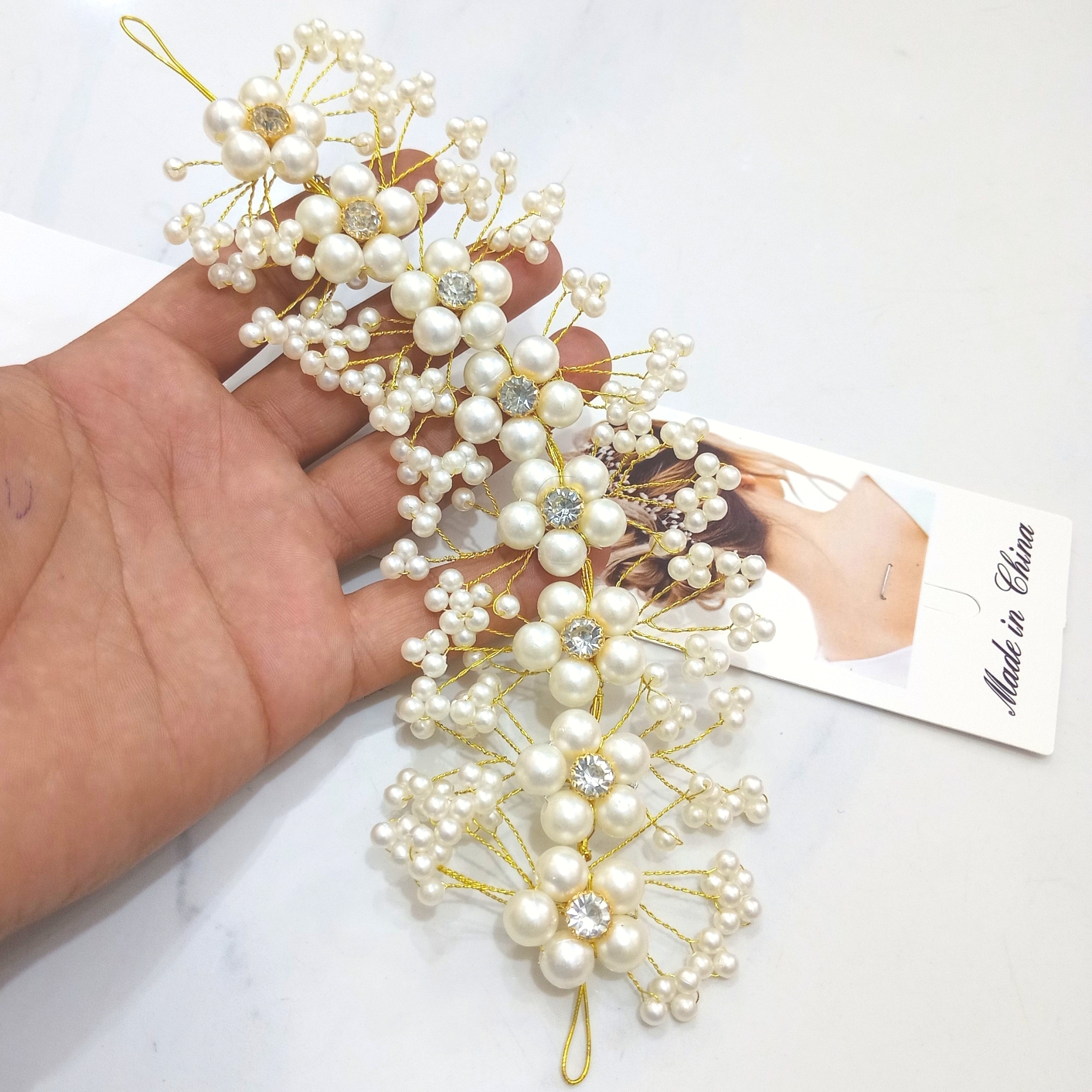 Flower Rhinestone Wedding Headband Hair Accessory Ribbon and Rhinestone For Women and Girls