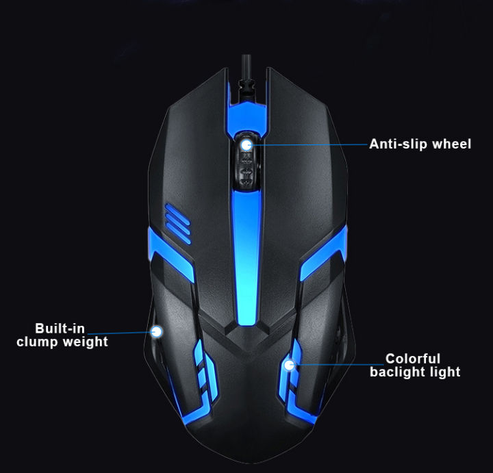 Wired Gaming Mouse 7 LED RGB Optical Precision Mouse For PC and Laptop Responsive Optical Tracking For Precise Control