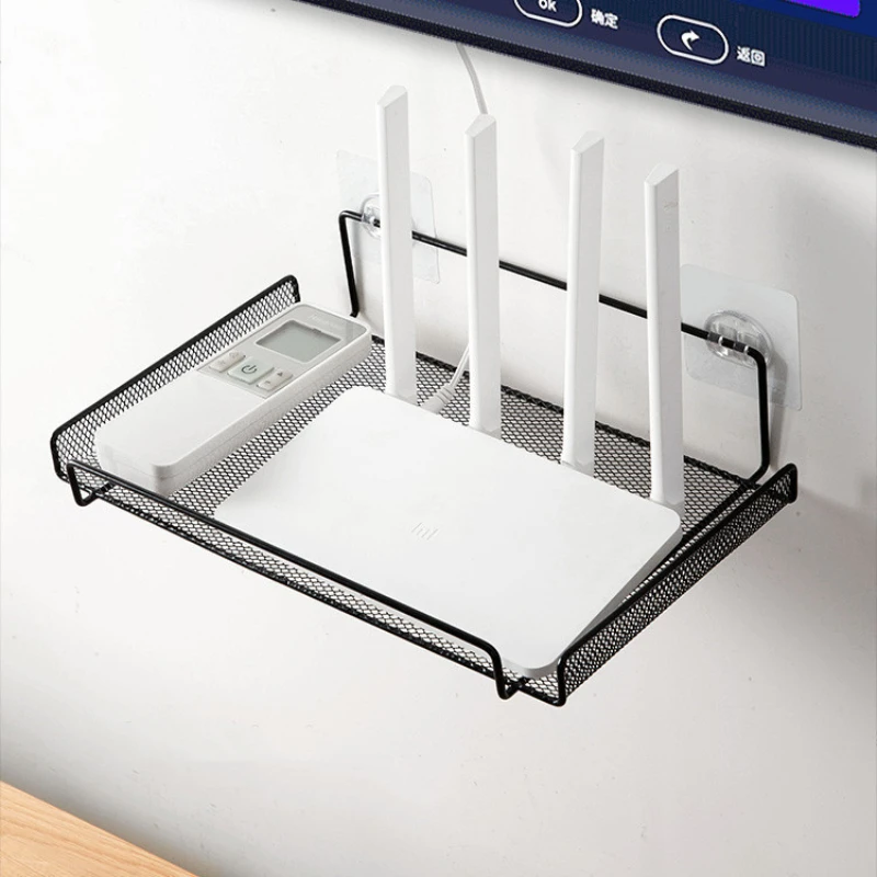 WIFI Router Shelf Stand Wall-mounted TV Screen Top Storage Box Office Organizer Home Sundries Storage Rack