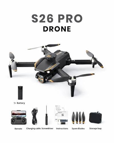 S26 Pro Drone with Dual Camera – Foldable WiFi FPV RC Quadcopter | 360 Laser Obstacle Avoidance| Brushless Motor Drone