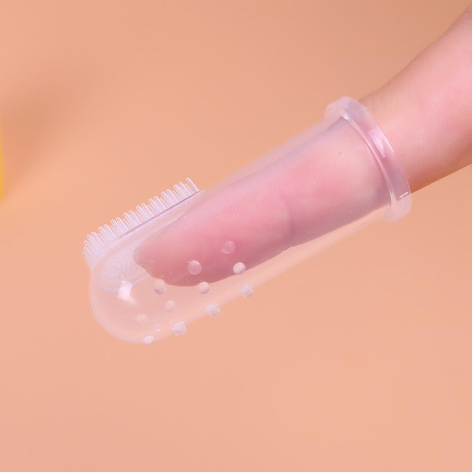 Soft Silicone Baby Finger Toothbrush - Gentle Rubber Tooth Brush for Teething Infants, Safe and Effective Oral Care for Babies