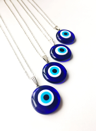 Silver Evil Eye Necklace for Girls Turkish Jewellery Evileye pendant