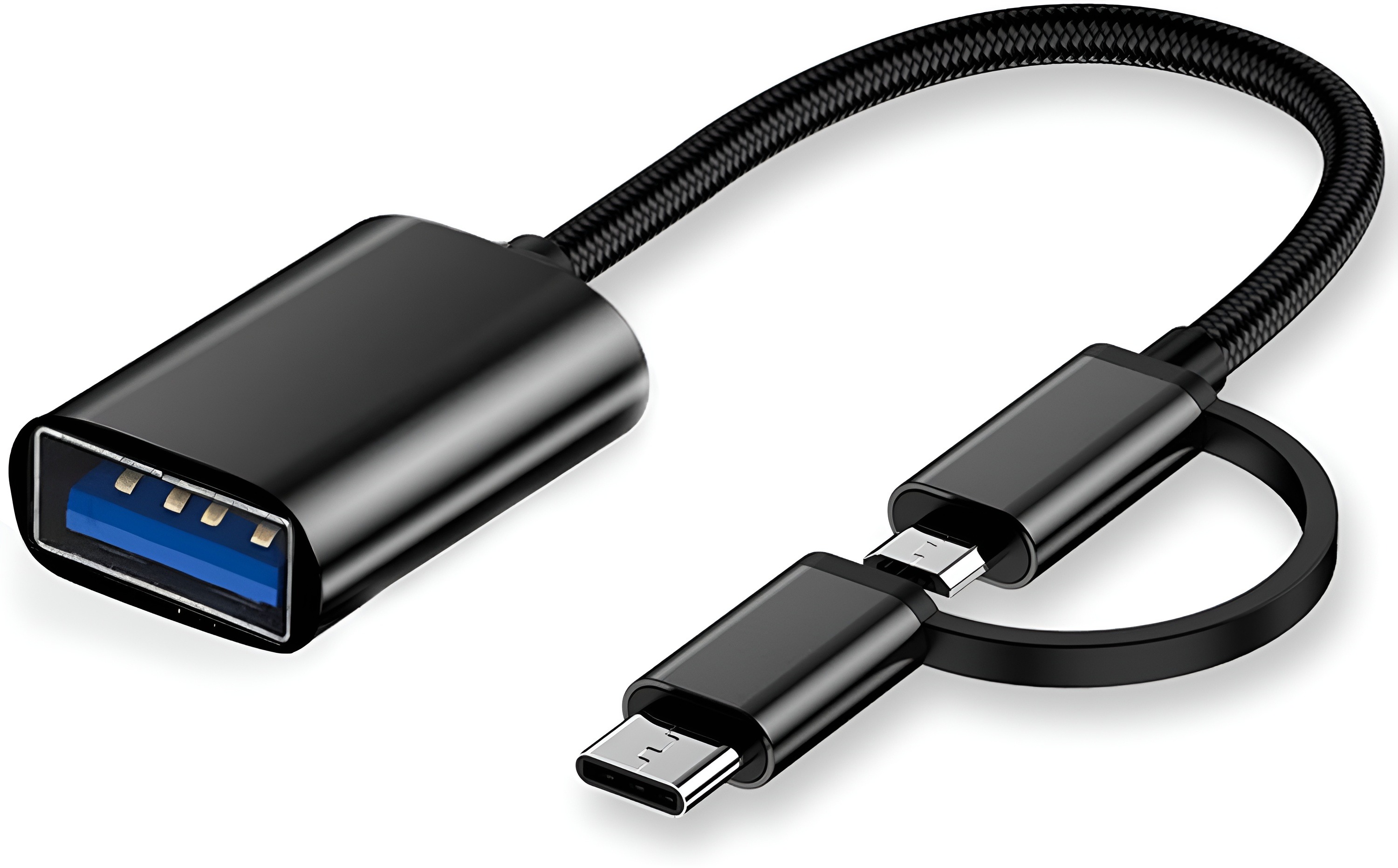 2-in-1 USB C/Micro to USB Adapter, OTG Adapter Cable