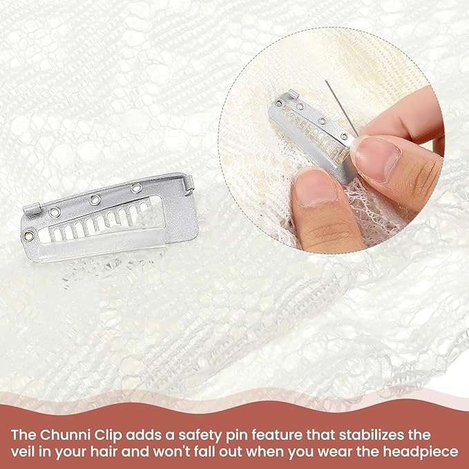 Pack of 6 Hair Accessories Clips 3.6cm  Snap-Comb dupatta Clips with strong grip