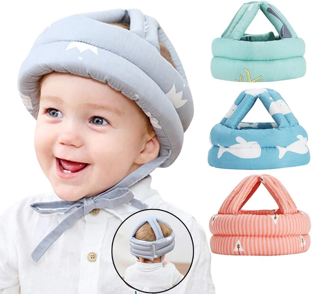 Child Head Protection Cap, Baby Hat Protector Toddler Children Crawling Walking Safety Helmet, Kids Bumper Protect Cushion Breathable Anti-Fall Safety Kid Caps