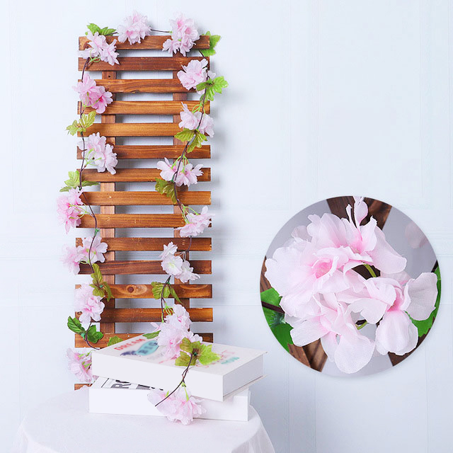 2.3M Artificial Cherry Blossom Hanging Vine Silk flowers Wall Hanging