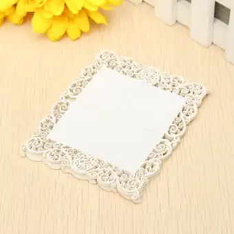 20pcs Lot Chic Pearlescent Lace Name Place Cards Wedding Party