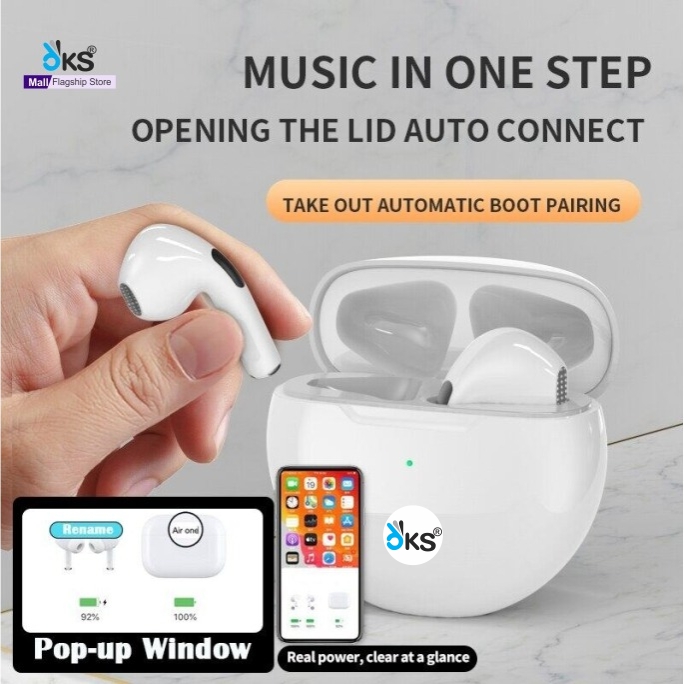 Upgrade Pro 4 New Air Pro 6 TWS Wireless Headphones Bluetooth Earphone Earbuds Bass Headset Air Pro 6 Sport Earpiece With Mic price in Pakistan