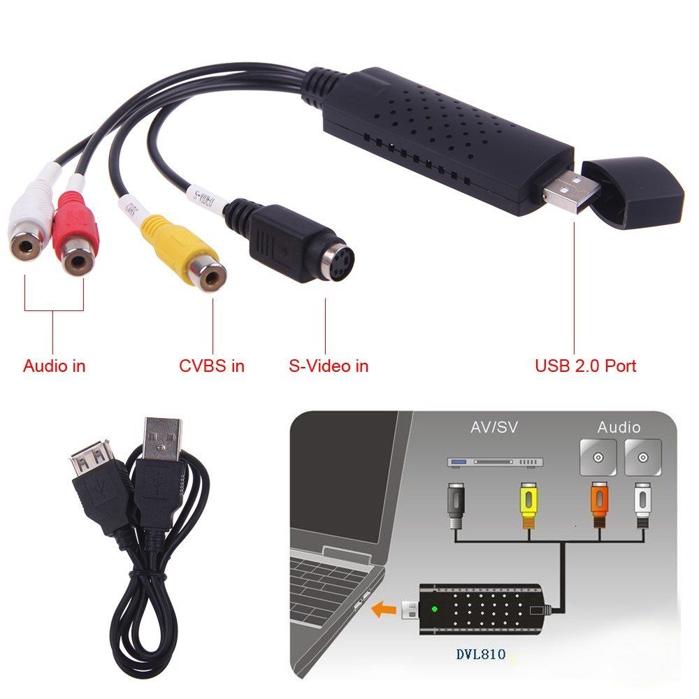 USB EasyCapture Card / Easycap Capture Card 2.0 / Easycap USB 2.0 Video Capture Device with Audio