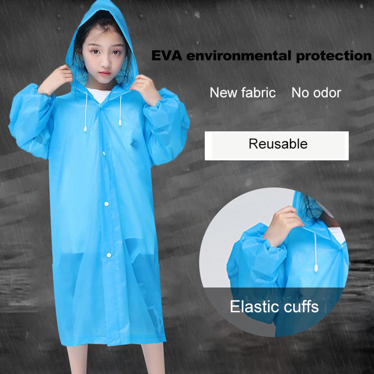 【HOT】 EVA Children Raincoats Adult Raincoat Thickened Waterproof EVA Rain  Coat Kids Clear Transparent Tour Waterproof Rainwear Suit