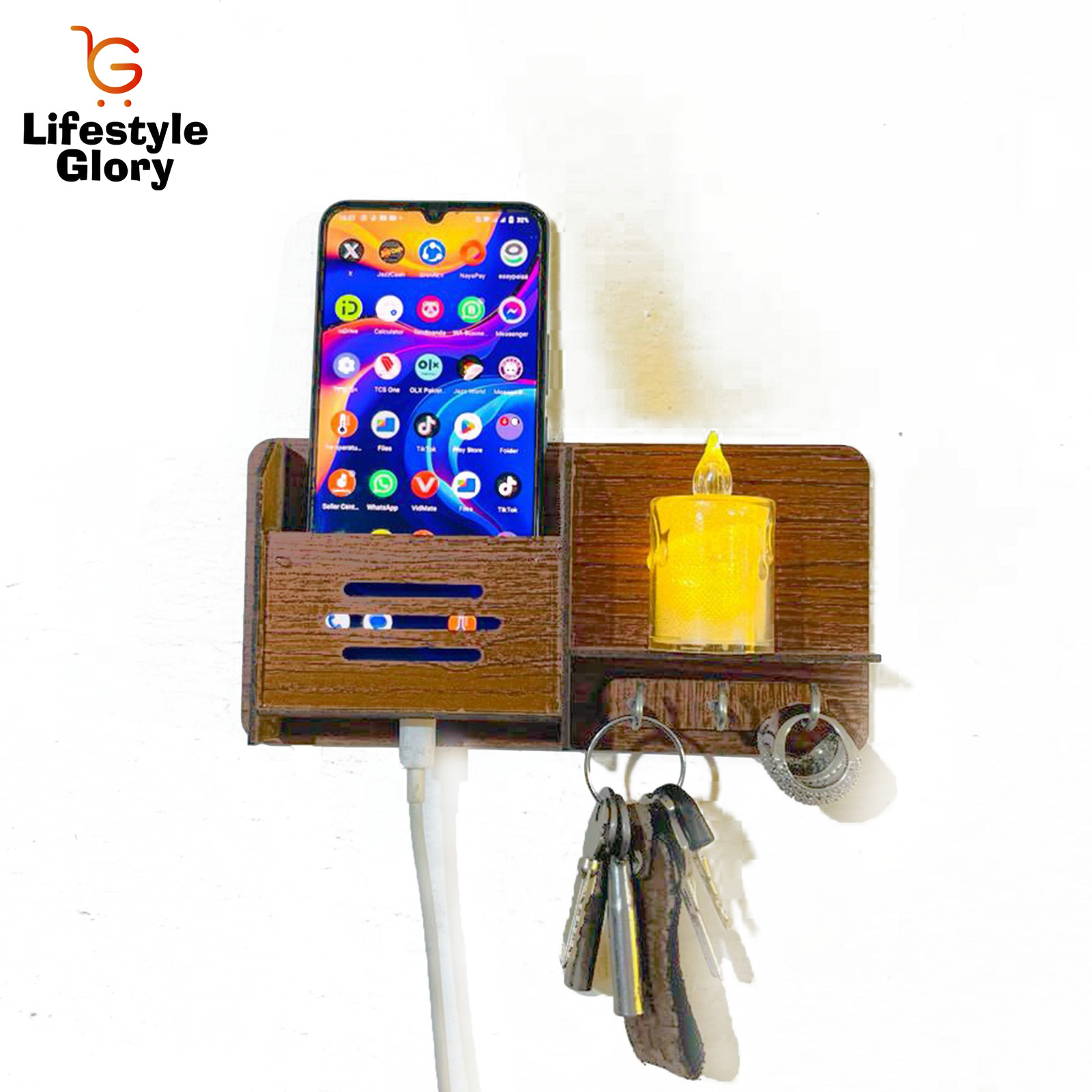 Lifestyle Glory Brand Wooden Home Tree Mobile and Keys Holder I Key Holder Wall I Key Holder For Wall I Key Holder Wall Hanger I Key Holder Wall Hanging I Key Holders I Home Design Key Holder I Decorating items I Decorating items for home