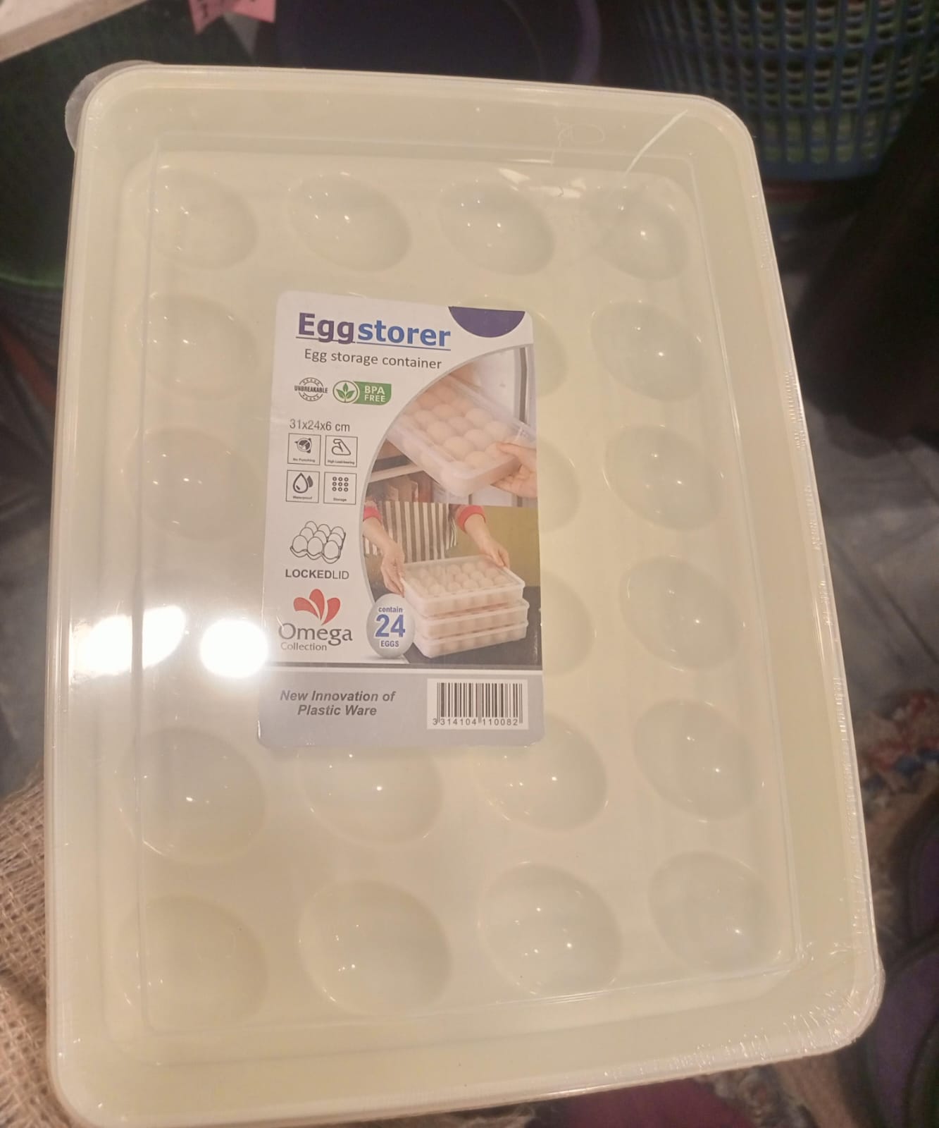 1PCS Egg Holders, Deviled Egg Tray with Lid 24Cavity Egg Container