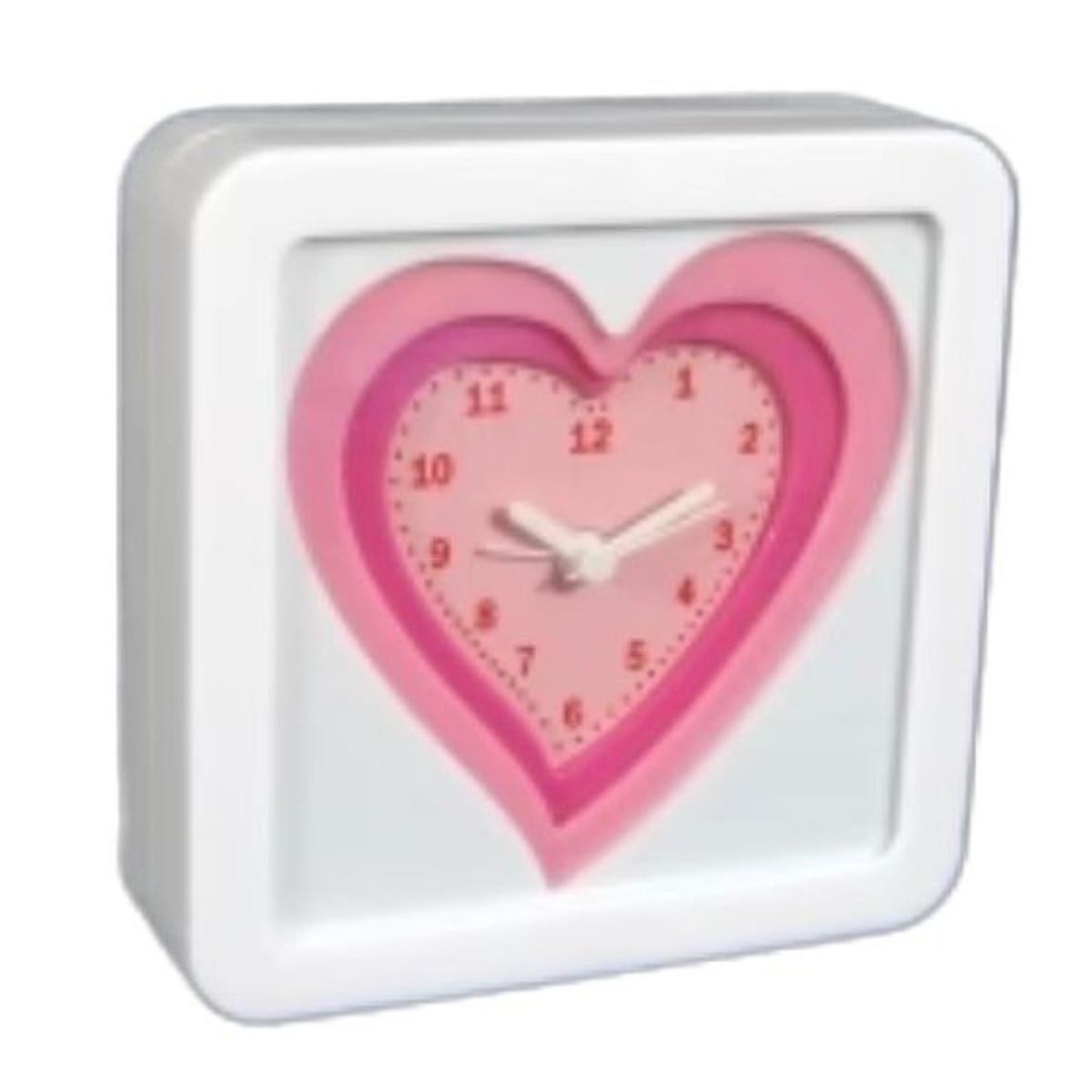 AlBizCo. Analog Table Clock With Alarm Heart Shape