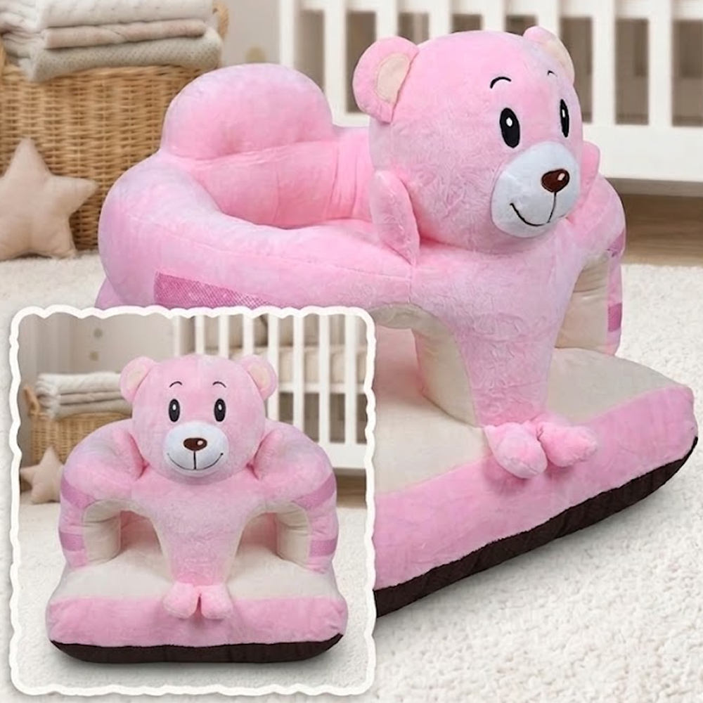 New Plush Animal-Themed Baby Sofa Booster Seat - Soft Comfort for 6-12 Months