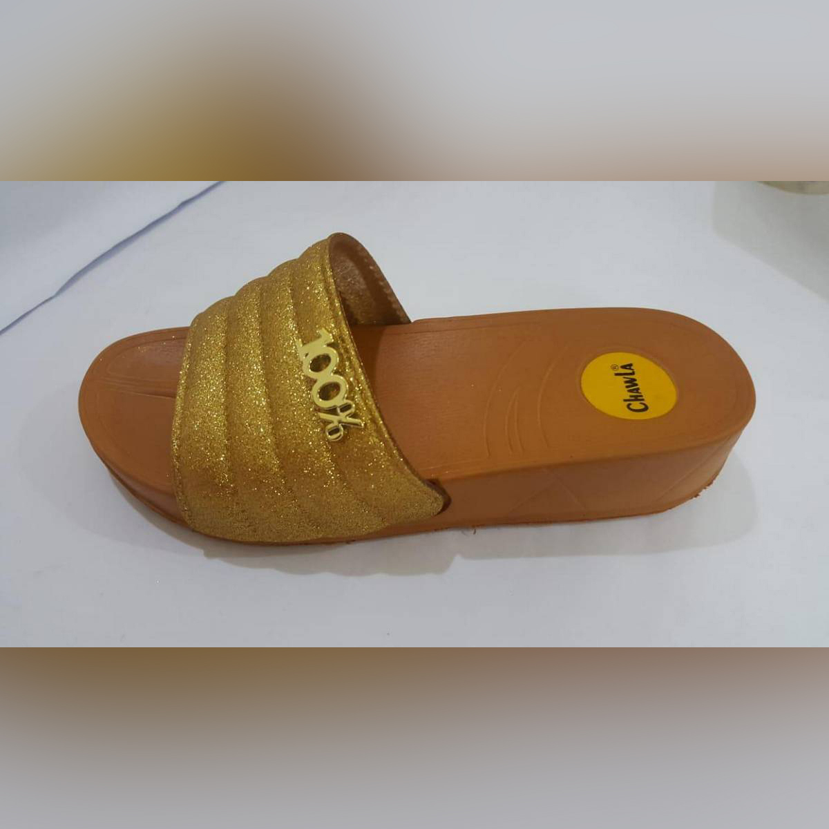 Golden colour chappal Clearance